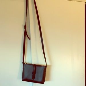 J. Crew Adjustable Crossbody Black Leather Bag